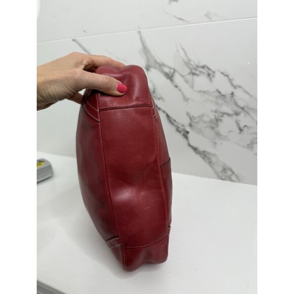 Vintage Y2K Coach F10280 Hamilton Leather Hobo Bag Red V Rare - Picture 7 of 15